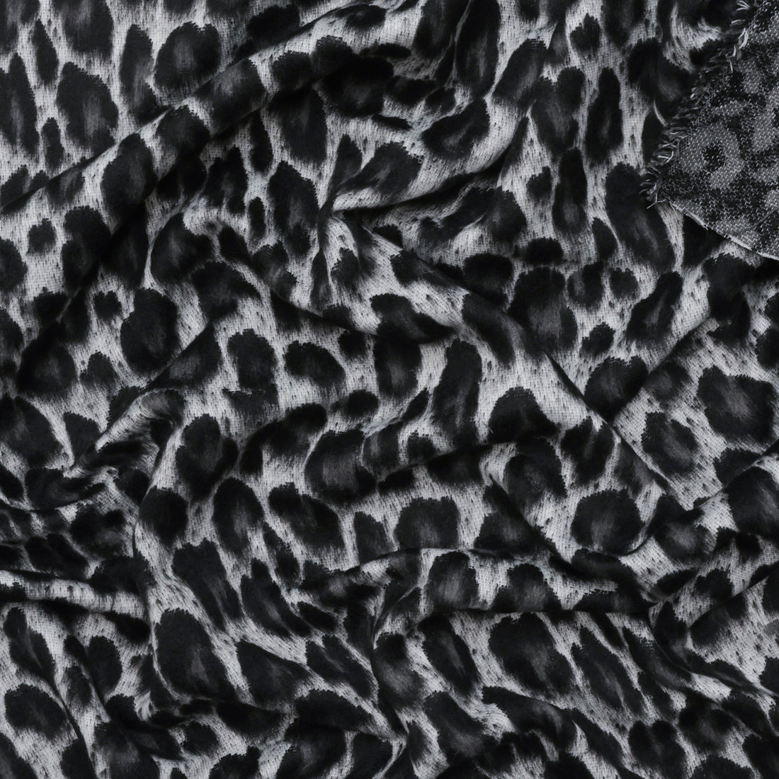 Wool Blend - Italian Coating - Cheetah - Black Grey
