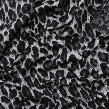 Wool Blend - Italian Coating - Cheetah - Black Grey