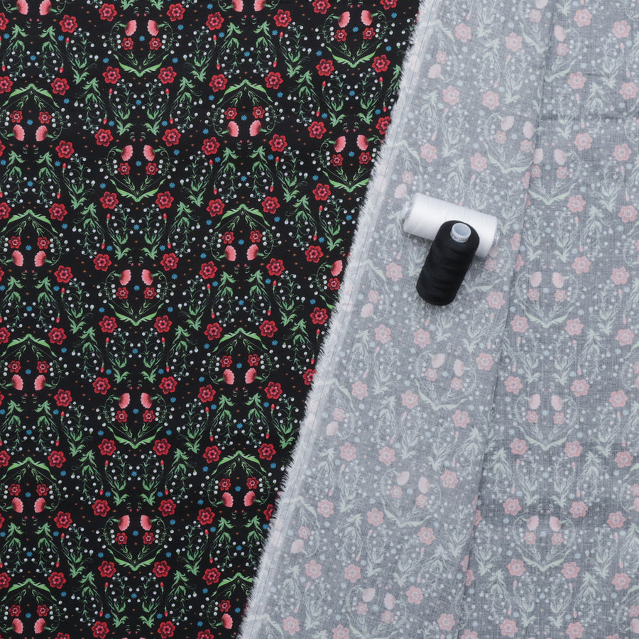 Maria Matos - Cotton - Nocturnal Creatures - Victorian Garden - Black