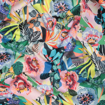 Kitty McCall - Cotton - Vibrant Botanica - Summer Garden - Multi