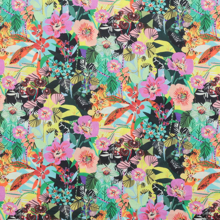 Kitty McCall - Cotton - Vibrant Botanica - Flower Garden - Jungle