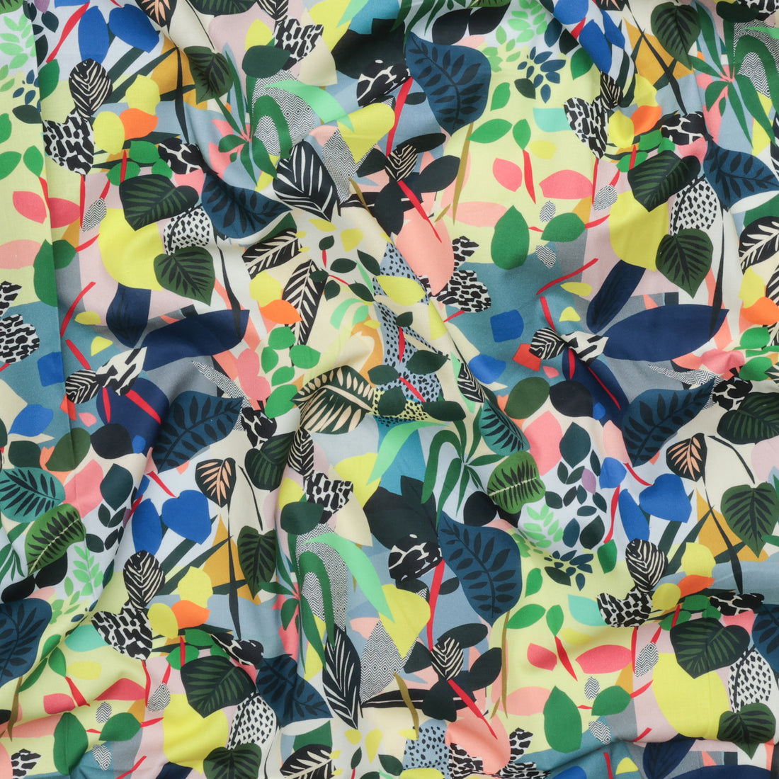 Kitty McCall - Cotton - Vibrant Botanica - Jungle Leaves - Earthy