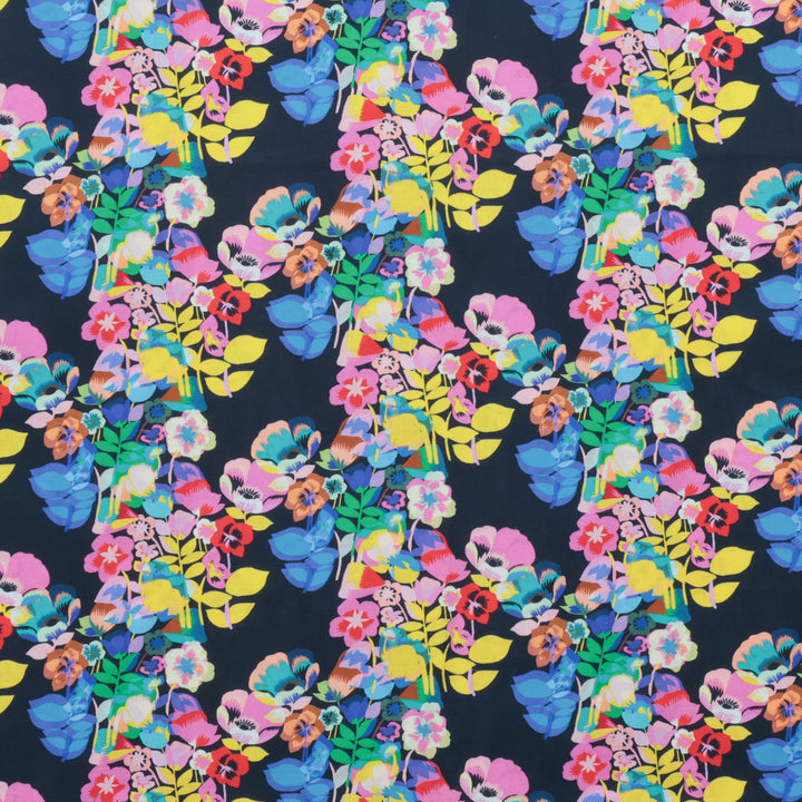 Kitty McCall - Cotton - Vibrant Botanica - Plumeria - Night