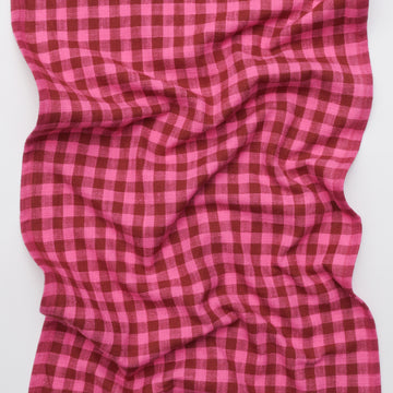 Ruby Star - Cotton - Sunshine Toweling - Small Checker - Hot Pink