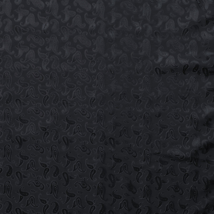 Poly Viscose - Lining - Bold Paisley - Black