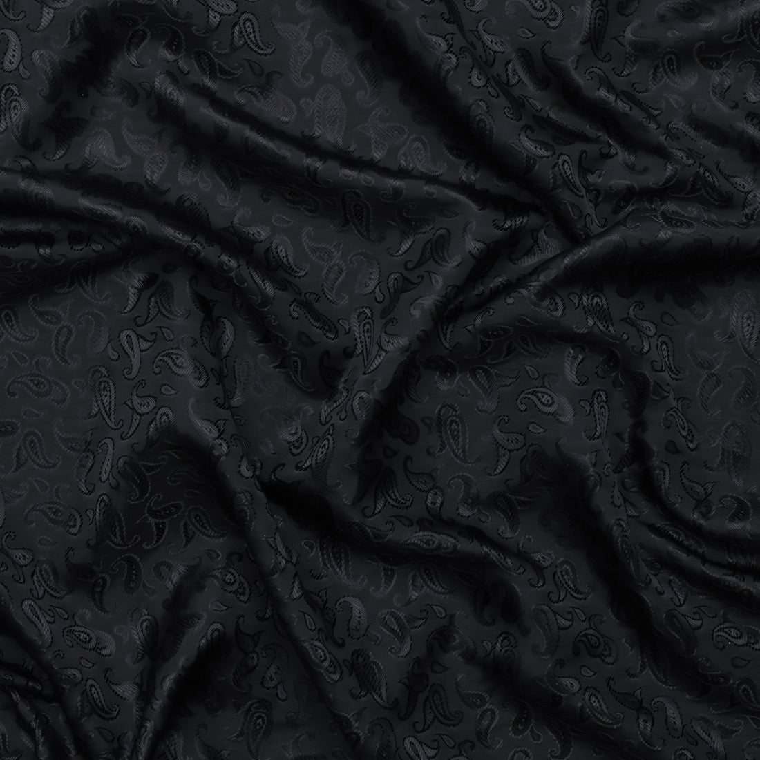 Poly Viscose - Lining - Bold Paisley - Black