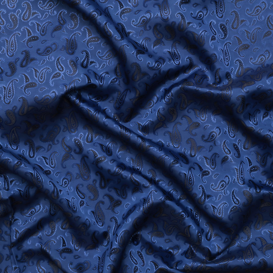 Poly Viscose - Lining - Bold Paisley - Navy