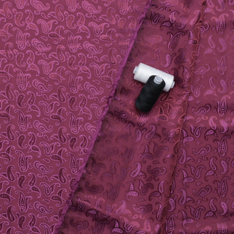 Poly Viscose - Lining - Bold Paisley - Maroon
