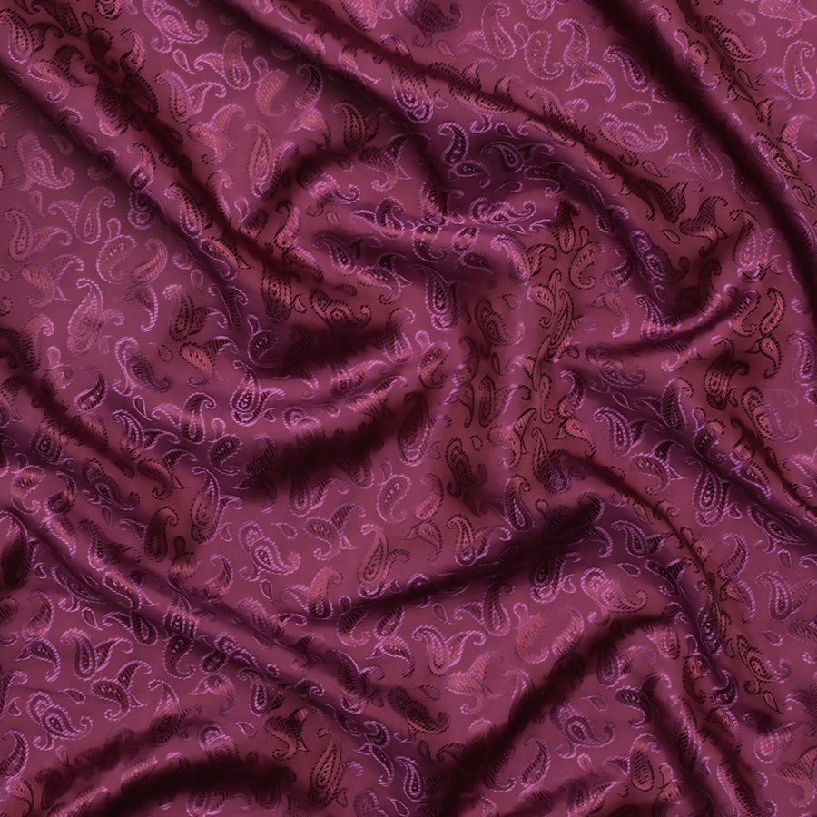 Poly Viscose - Lining - Bold Paisley - Maroon