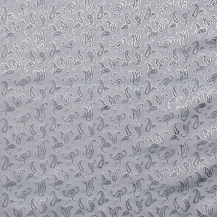 Poly Viscose - Lining - Bold Paisley - Silver