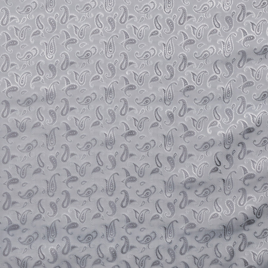 Poly Viscose - Lining - Bold Paisley - Silver
