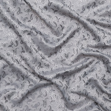 Poly Viscose - Lining - Bold Paisley - Silver