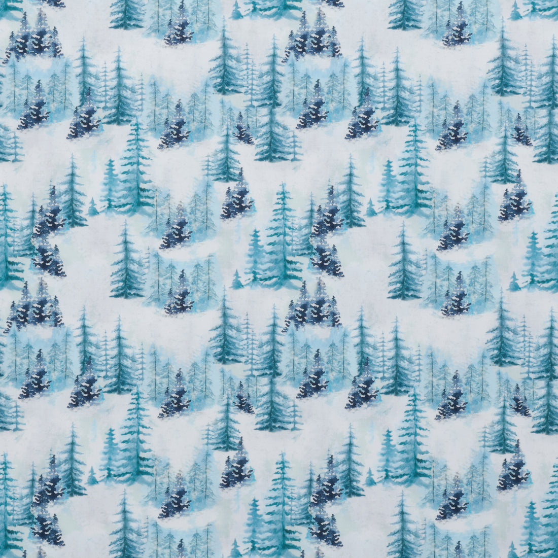 Camelot - Cotton - Winter Land - Winter Forest - Light Blue