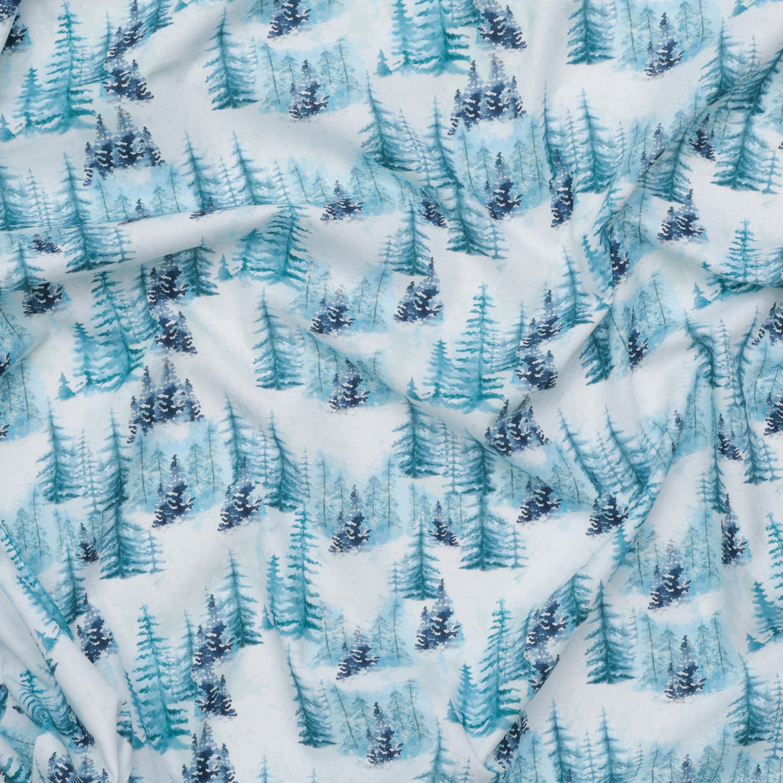 Camelot - Cotton - Winter Land - Winter Forest - Light Blue