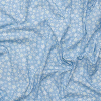 Camelot - Cotton - Winter Land - Scattered Snowflakes - Blue