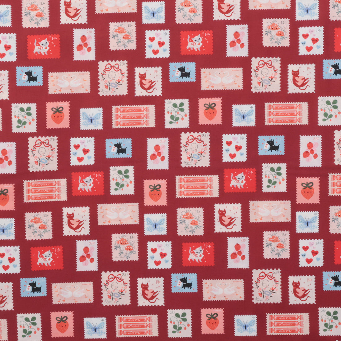 Moda - Cotton - Funny Valentine - Stamps - Rose