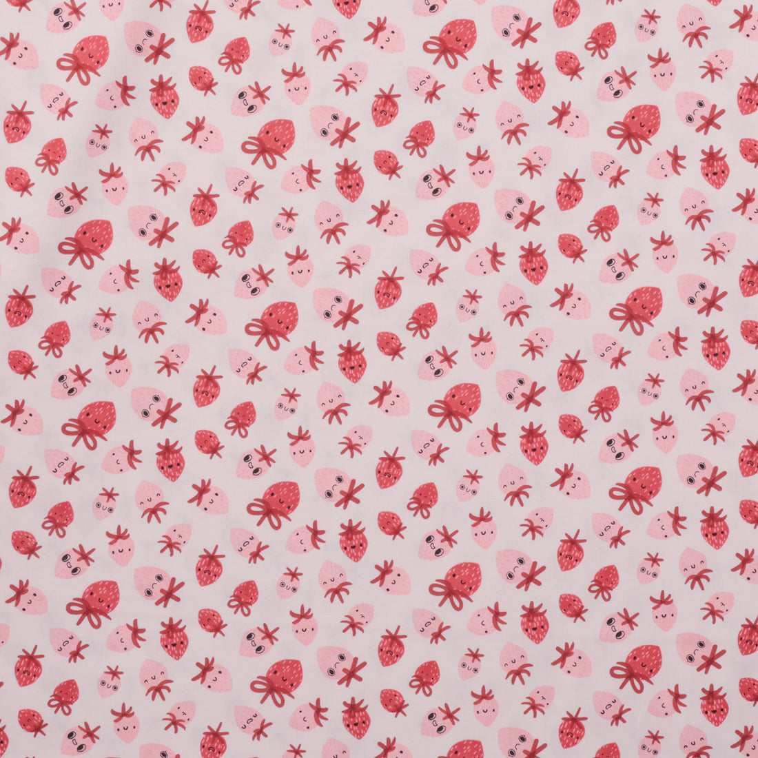 Moda - Cotton - Funny Valentine - Strawberries - Blush