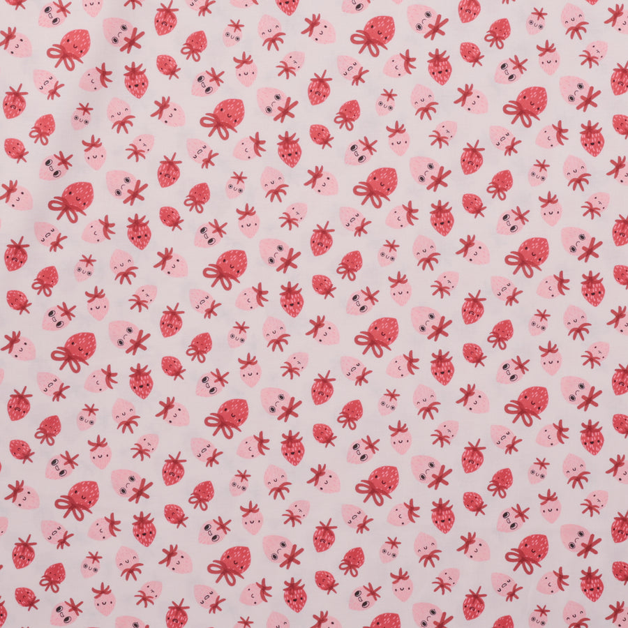 Moda - Cotton - Funny Valentine - Strawberries - Blush