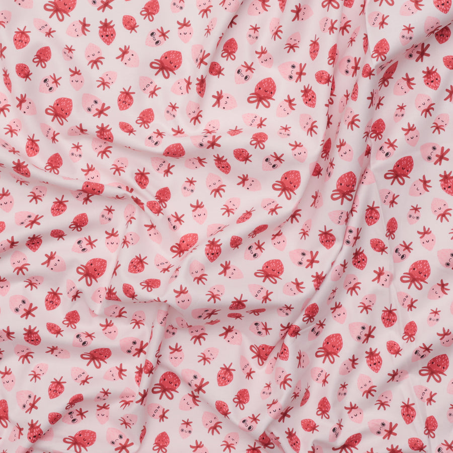 Moda - Cotton - Funny Valentine - Strawberries - Blush