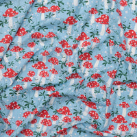 Moda - Cotton - Funny Valentine - Mushrooms - Sky
