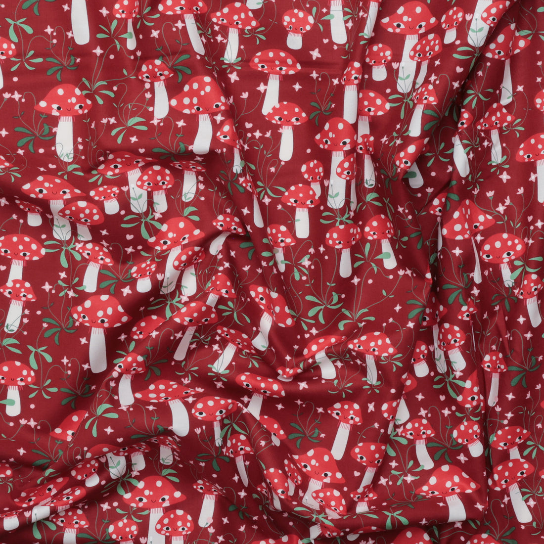Moda - Cotton - Funny Valentine - Mushrooms - Rose