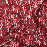 Moda - Cotton - Funny Valentine - Mushrooms - Rose