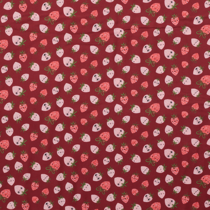 Moda - Cotton - Funny Valentine - Strawberries - Rose