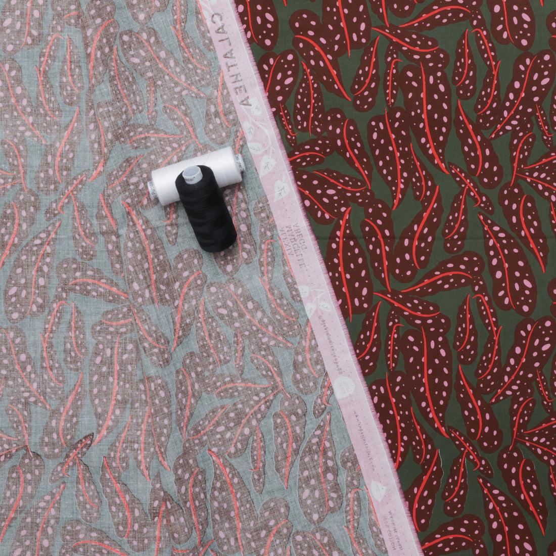 Ruby Star - Cotton - Calathea - Leaves - Cocoa