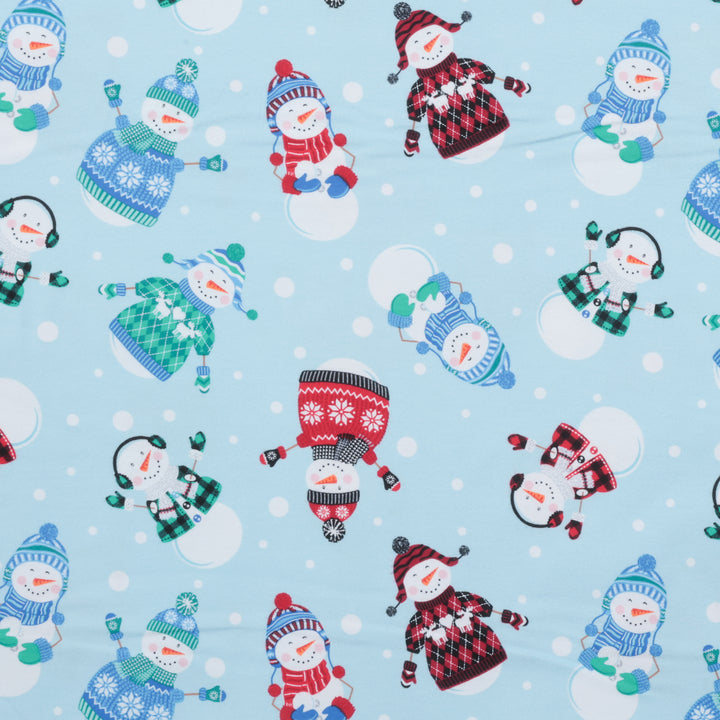 Kanvas Studio - Flannel - Winter Wonders - Happy Snowmen - Light Blue