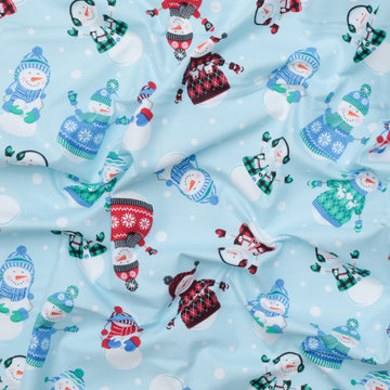 Kanvas Studio - Flannel - Winter Wonders - Happy Snowmen - Light Blue