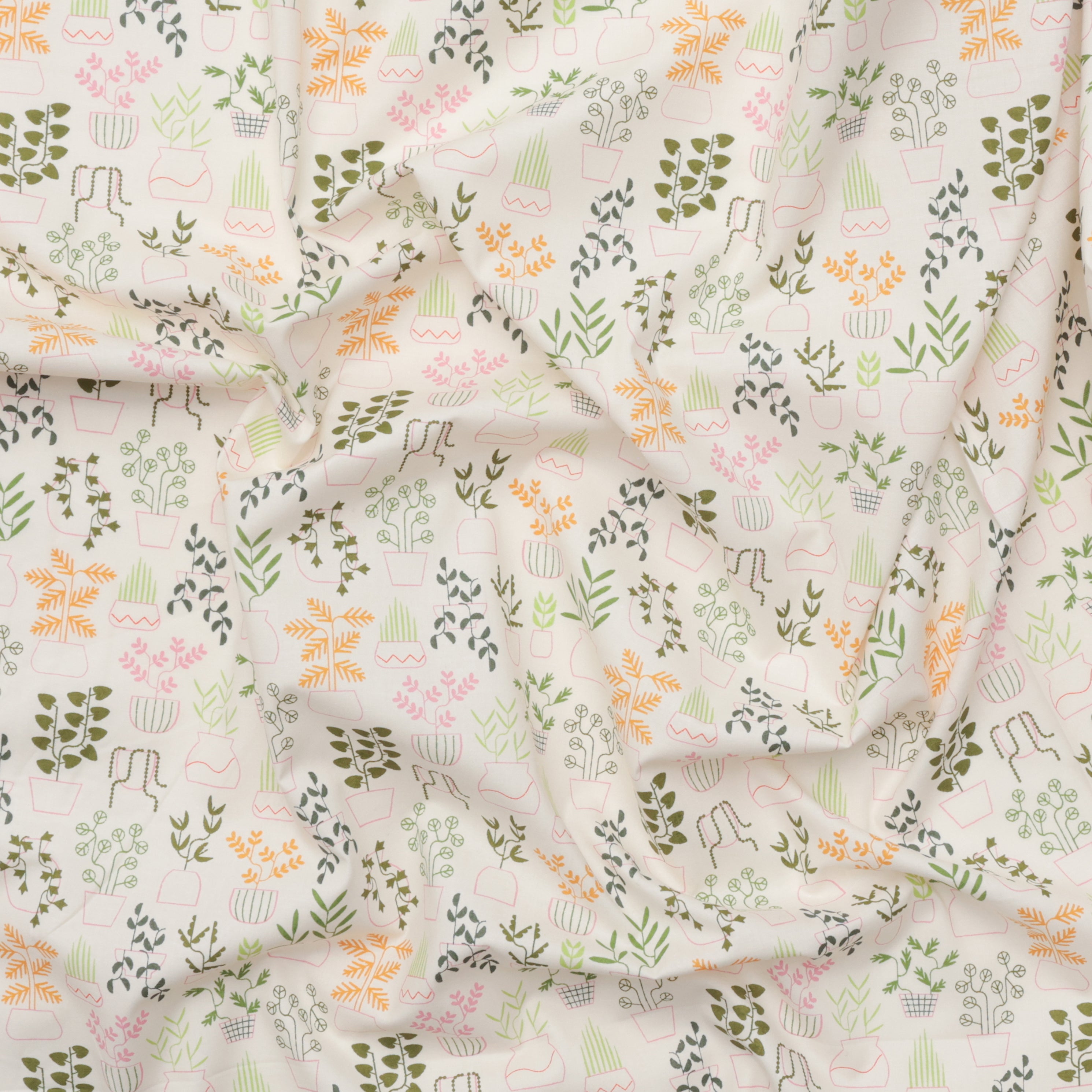 Ruby Star - Cotton - Calathea - Plant Life - Natural – RICK RACK Textiles
