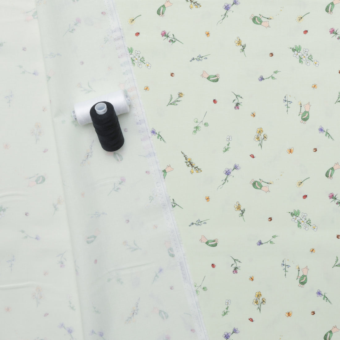 Studio E - Cotton - Classic Winnie - Piglets - Lt Green