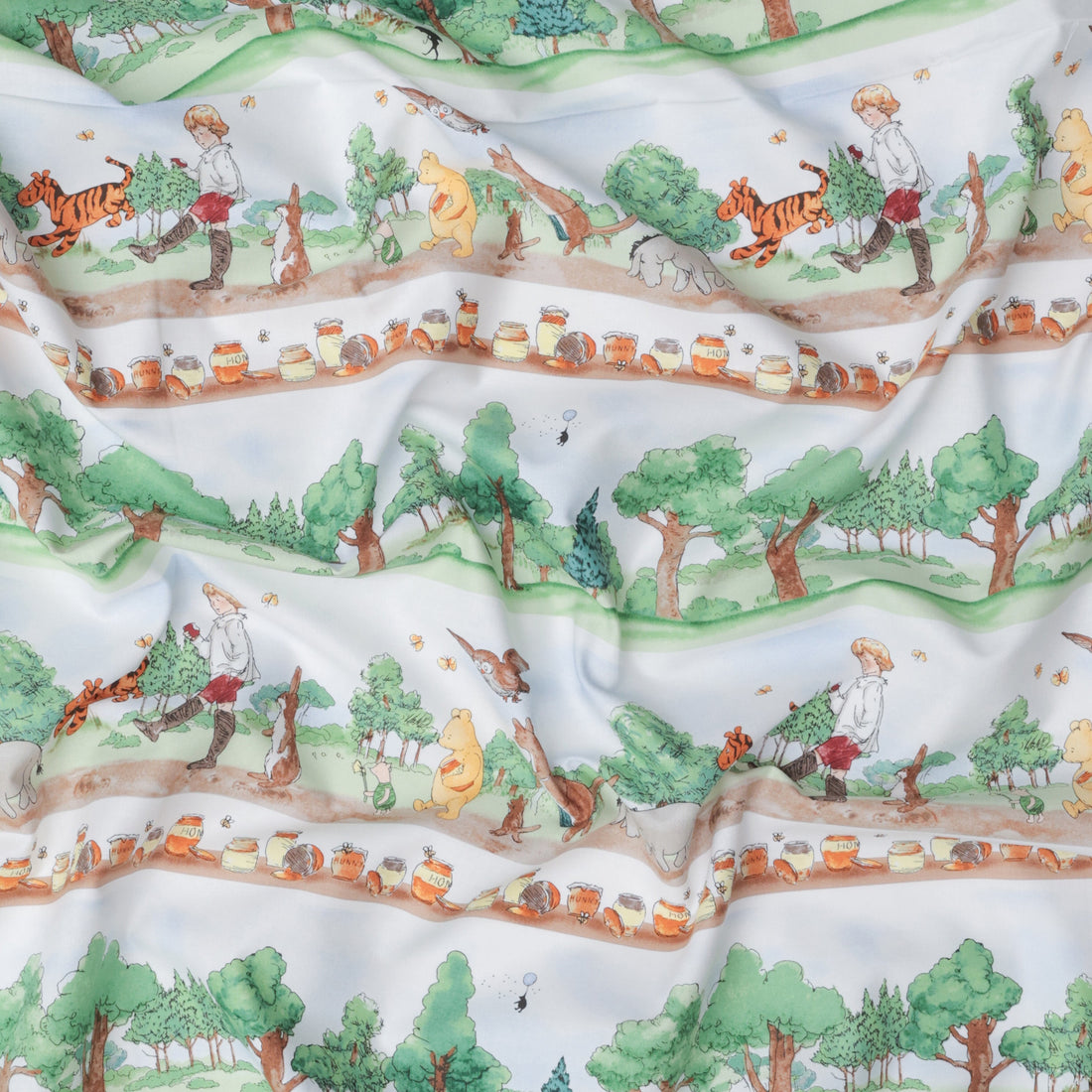 Studio E - Cotton - Classic Winnie - Stripe - Brown Green