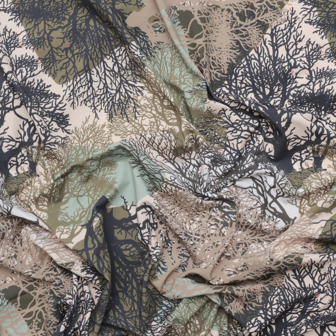 Stof - Cotton - Avalana - Jersey - Taupe Trees