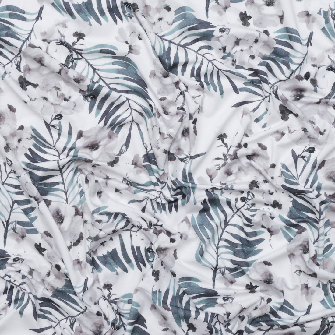 Stof - Viscose - Avalana - Jersey - Flowers - White