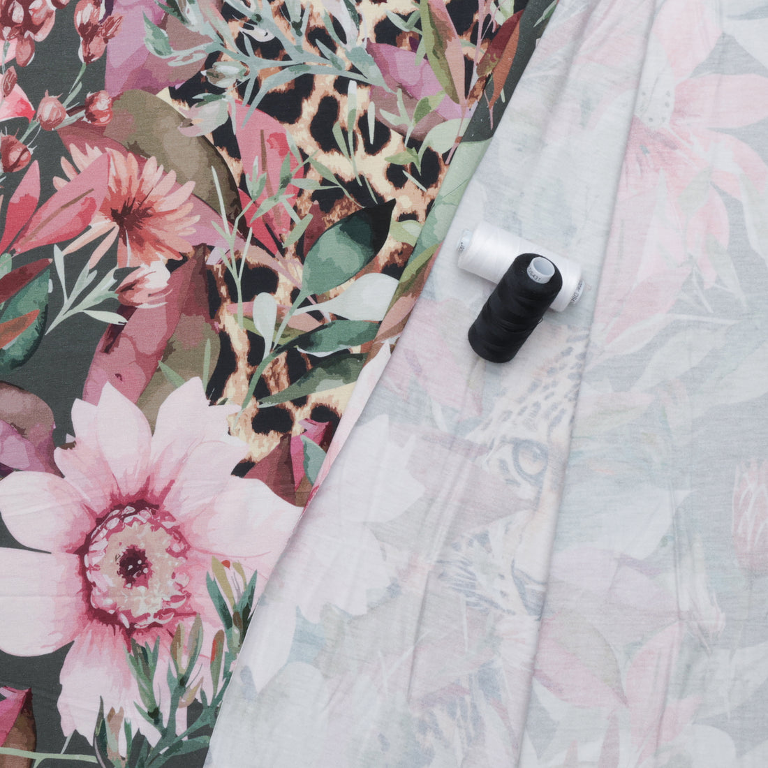 Stof - Viscose - Avalana - Jersey - Floral - Pink Green