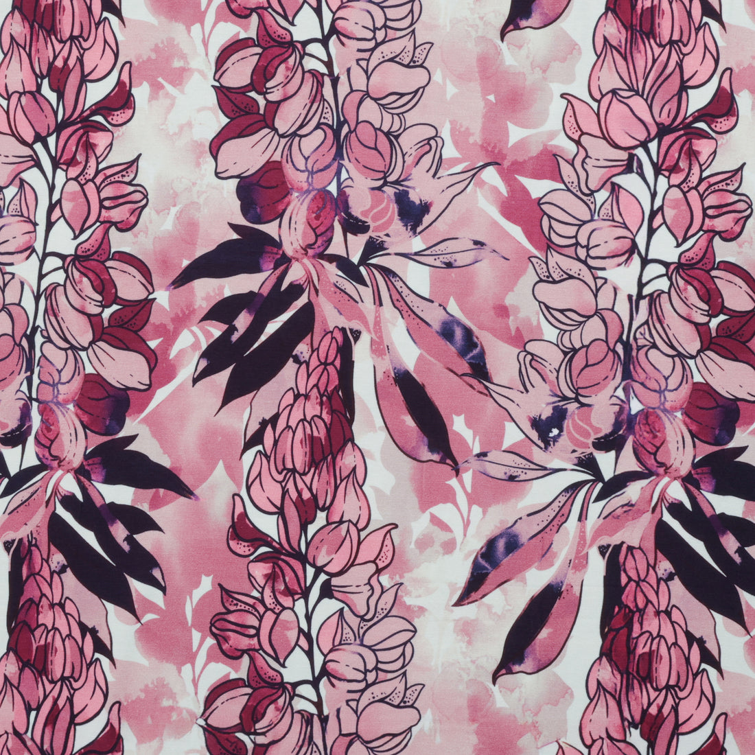 Stof - Viscose - Avalana - Jersey - Floral - Wine Rose