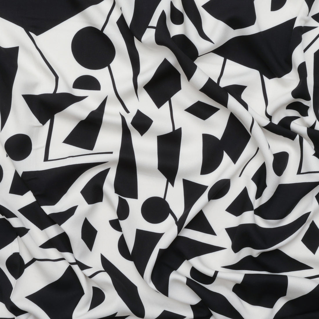 Stof - Viscose - Light and Lush Twill - Geometric - Cream