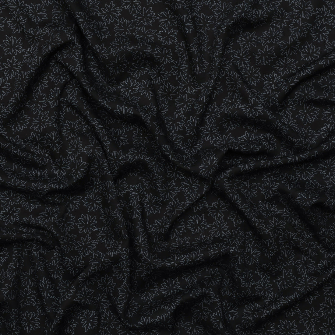Figo - Rayon - Tender  - Floral Outline - Smoke
