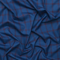 Wool - Suiting - Plaid - Indigo Maroon