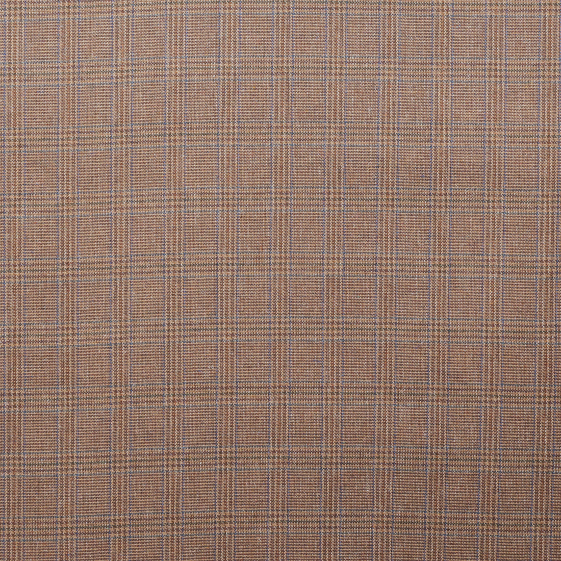 Wool Silk - Suiting - Plaid - Clay Brown