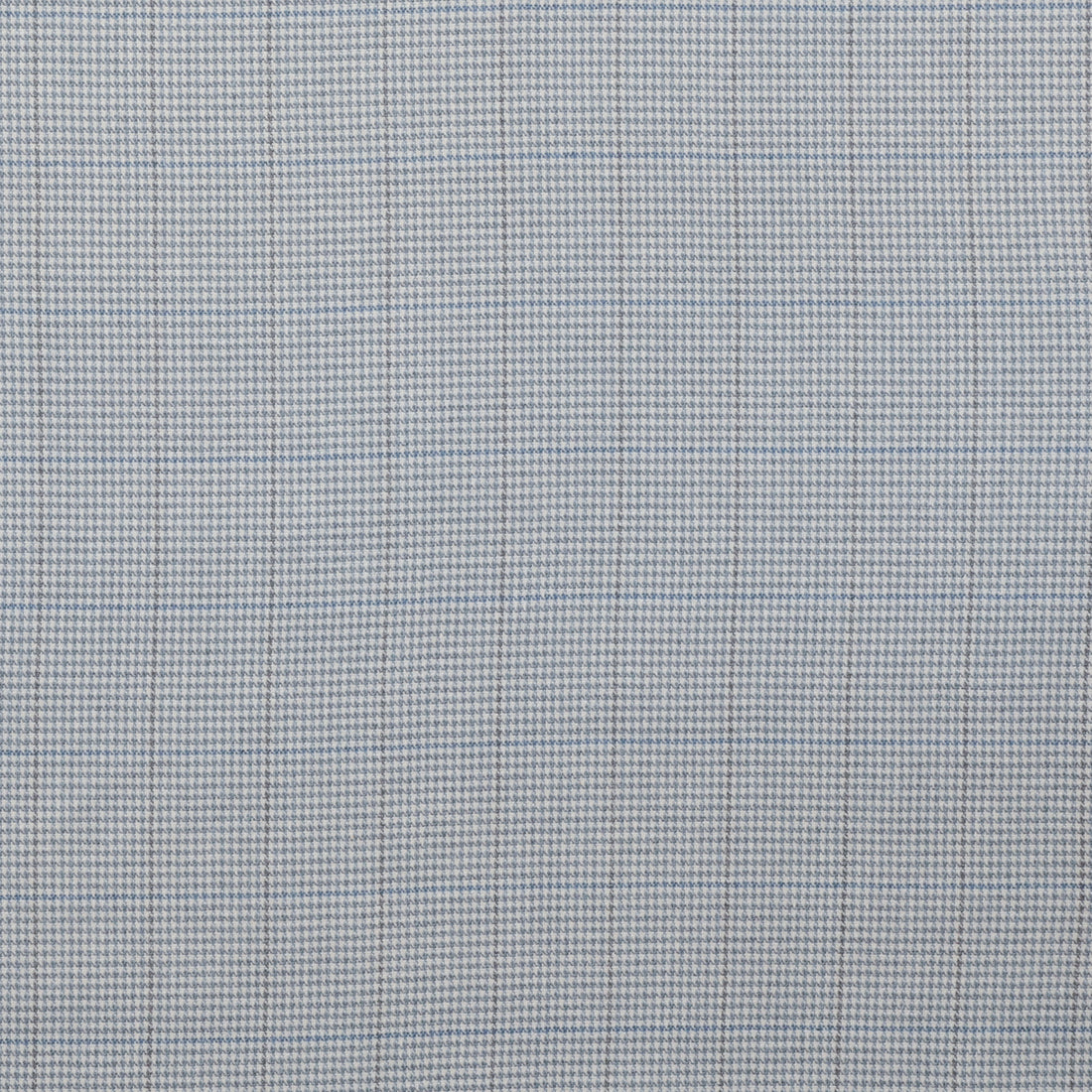Wool Silk - Suiting - Houndstooth - Cream Blue