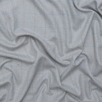 Wool Silk - Suiting - Houndstooth - Cream Blue