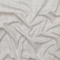 Wool Silk - Suiting - Plaid - Stone Pale Sky