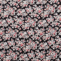 Rayon - Challis Print - Black Taupe Rose