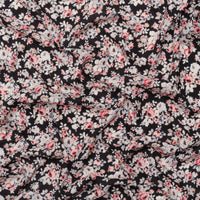 Rayon - Challis Print - Black Taupe Rose