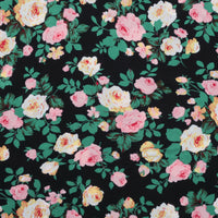 Rayon - Challis Print - Black Pink Yellow
