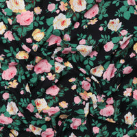 Rayon - Challis Print - Black Pink Yellow