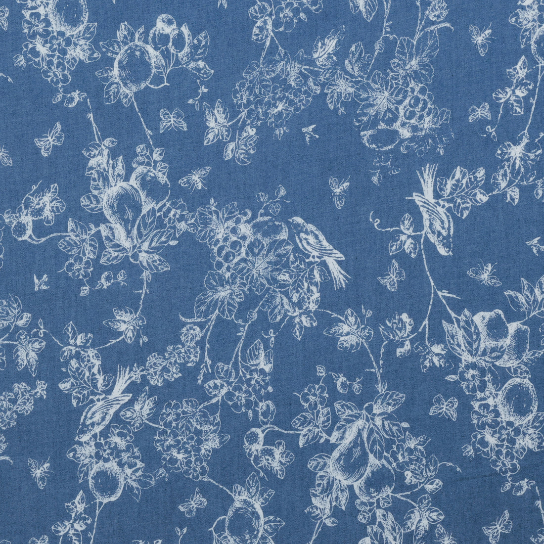 Cotton Blend - Chambray - Birds - Assorted
