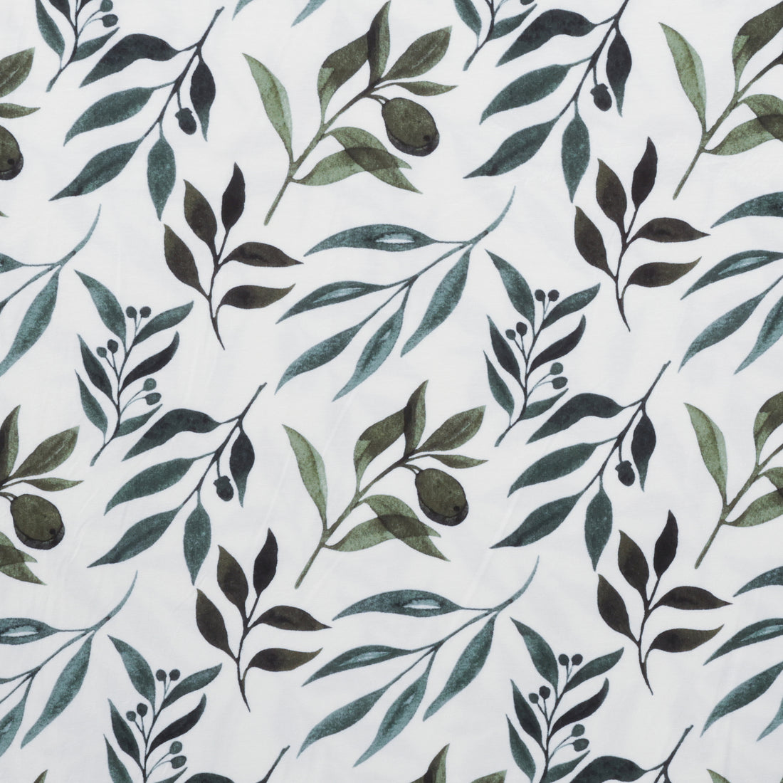 Rayon - Jersey - Olive Leaves - Ivory Green